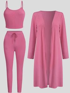 3 Piece <strong>Sets</strong> Women's Ribbed Autumn Outfits 2023 Spring Fashion Clothes <strong>Sets</strong> - Product Image 2