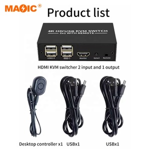 New Model 4K <strong>Kvm</strong> <strong>Switch</strong> 2x1 hdmi <strong>Kvm</strong> Switcher Usb <strong>Kvm</strong> <strong>Switch</strong> With Remote for TV PC