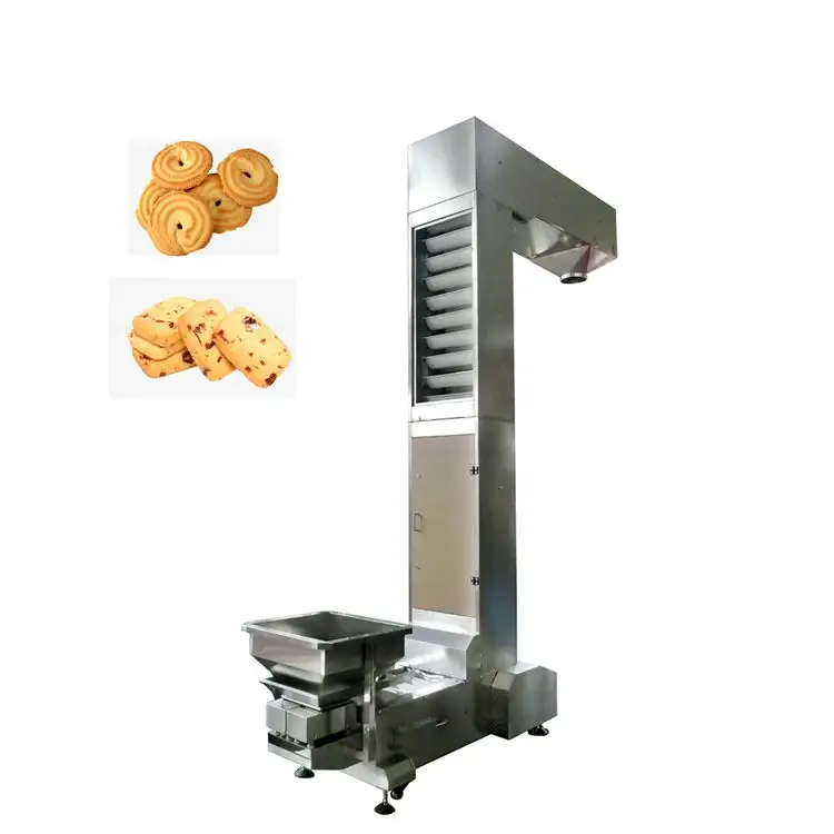 Automático 304SS vertical tipo Z elevador de cubo transportador de grado alimenticio para galletas