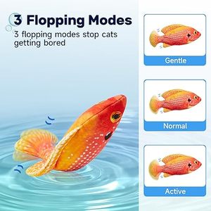 Juguete interactivo Floppy Fish Cat con Catnip y Silvervine Kitten Kicker Ejercicio Masticar Juguete - Product Image 3