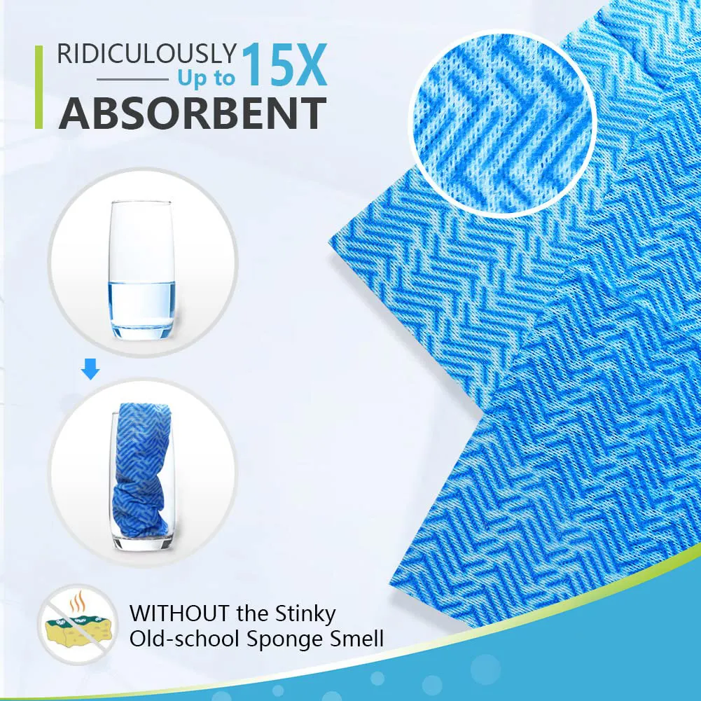 Grosir Biodegradable 80 buah 12x24i nch kain pembersih yang dapat digunakan kembali tisu pembersih rumah tangga handuk pembersih kain Nonwoven