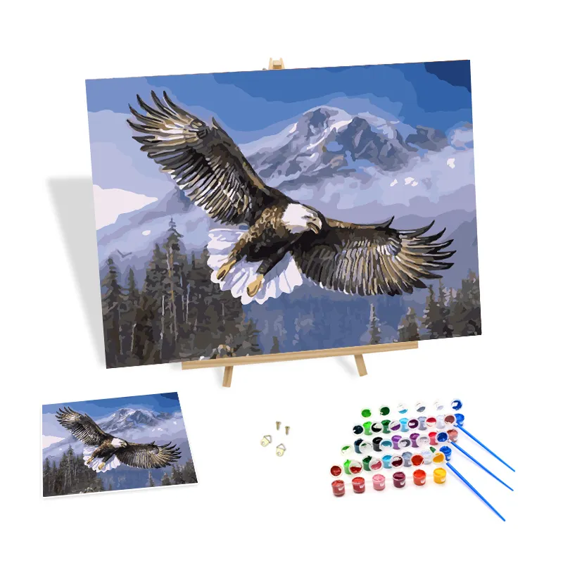 Pittura a olio digitale dipingi con i numeri neve Mountain Eagle pittura acrilica con i numeri tela bambini in vendita decorazioni per la casa