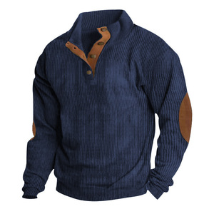 Chaqueta De Pana Para Hombre Otono Invierno, Cuello Alto, Manga Larga, Casual Para Interior Y Exterior - Product Image 3
