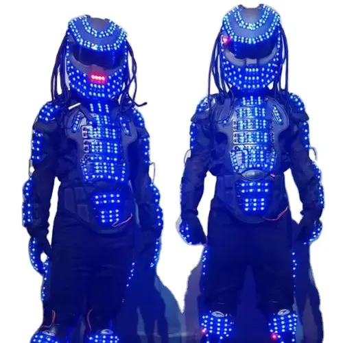 Ropa LED para escenario de depredador, disfraz luminoso, traje de robot LED, trajes de luz led para actuaciones de baile