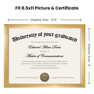 Homco 8.5x11 "11x14" A5 A4 A3 A2 A1 bằng tốt nghiệp khung Tùy chỉnh hình ảnh vàng khung tài liệu khung cho trường trung học bằng tốt nghiệp hiển thị - Product Image 4