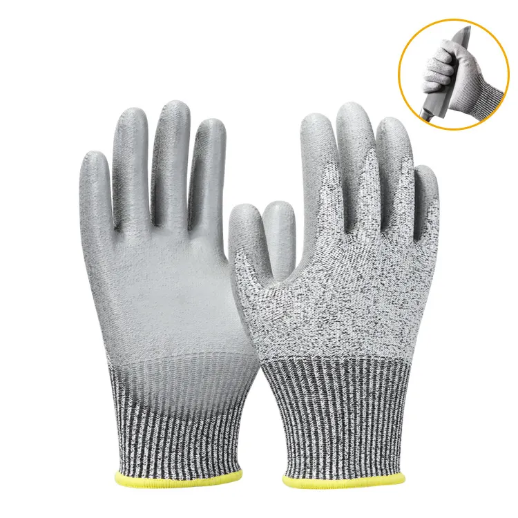 Xingyu özel eldiven ile Logo HPPE kabuk köpük nitril kaplı emniyet kesim dayanıklı iş güvenliği eldiveni erkekler