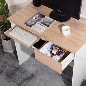 Mesa de estudio para ordenador, escritorio de madera con cajones de armario y bandeja de teclado, mesa de PC de escritorio - Product Image 4