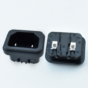 IEC电器入口C18，卡入式安装，焊接，快速连接，插入式端子，交流电源连接器10/15A 250V 2Pin母 - Product Image 2