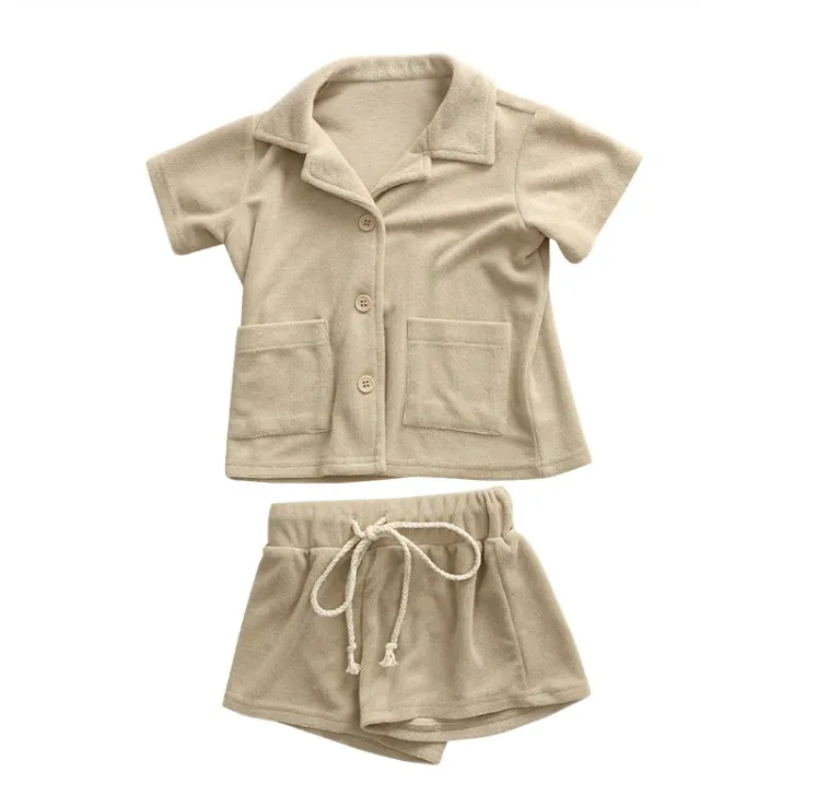 Sıcak satış sonbahar erkek bebek giyim setleri düz uzun kollu ve şort t-shirt sevimli çocuk Boys kıyafetler için 6 yaşında erkek