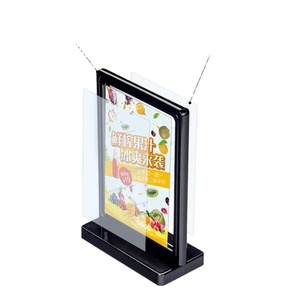 Card Holder Plastic 2-sided PVC Desktop 3 Colors Restaurant Menu Stand <strong>T</strong>-shaped Countertop Display Stand for Wedding or QR <strong>Code</strong> - Product Image 1