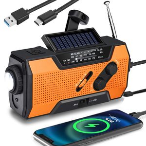 Portable Emerncy <strong>LED</strong> Display Weather Flashlight with USB Function <strong>Wind</strong> <strong>up</strong> Hand Crank Solar FM Radio AM Band Internet Radio - Product Image 1