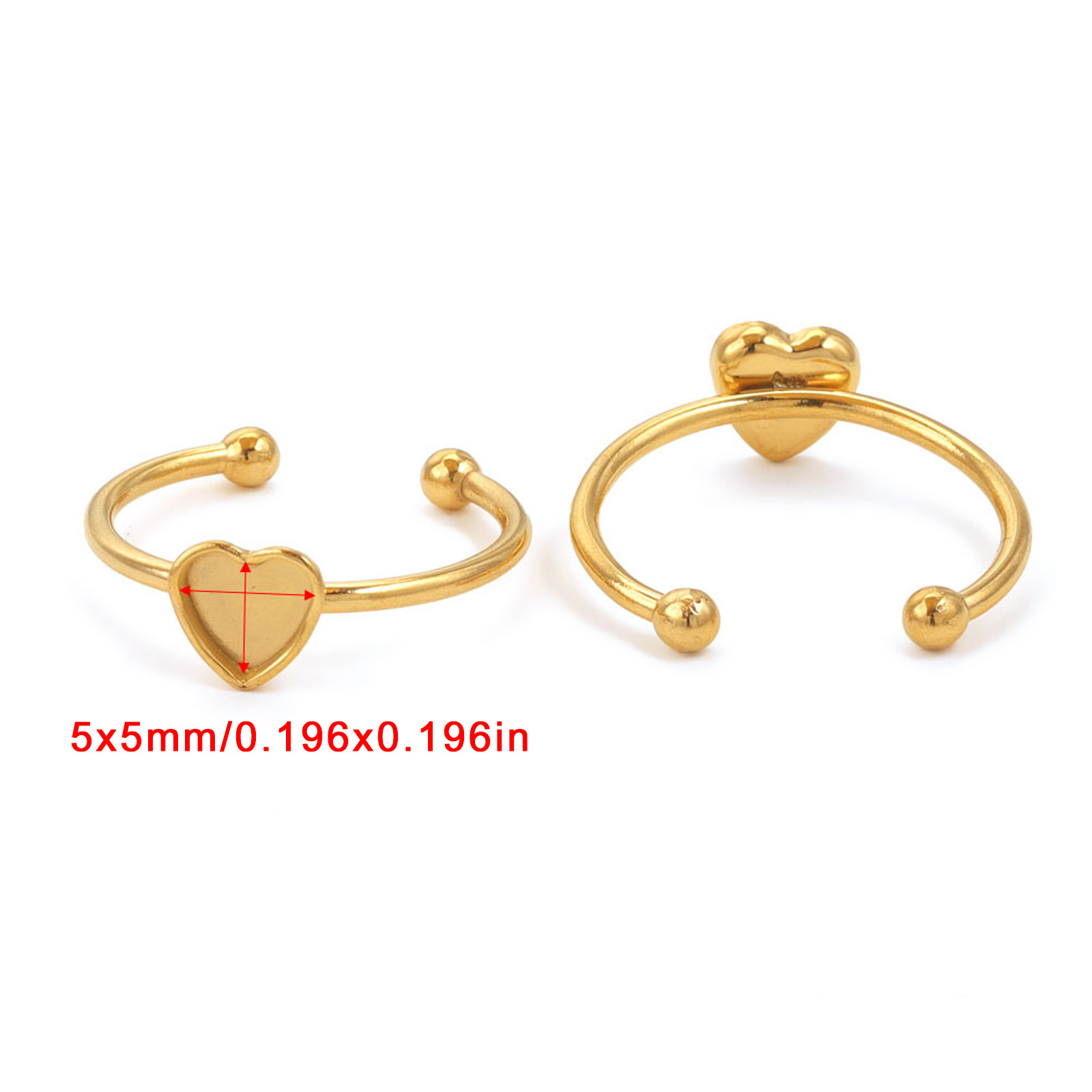 Gold-Heart5 * 5mm