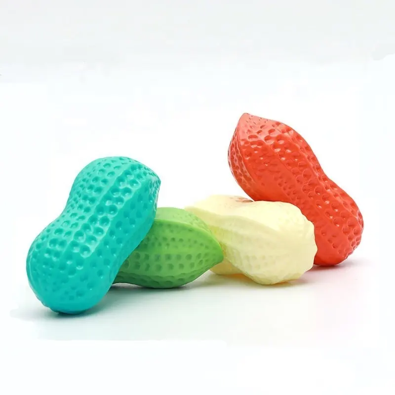 High Quality Pet Squeeze Sound Chew Toy Dog Clean Teeth Toy Milk Scented Peanut TPR Bite Resistant Toy Supplies