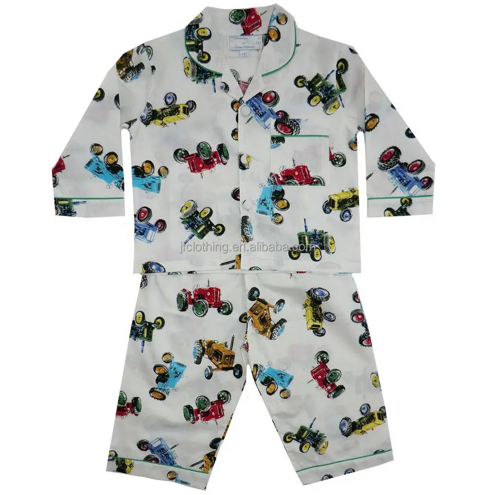Bambini tessuto di cotone pigiama trattore stampa 2pc set ragazzo di usura di notte degli indumenti da notte