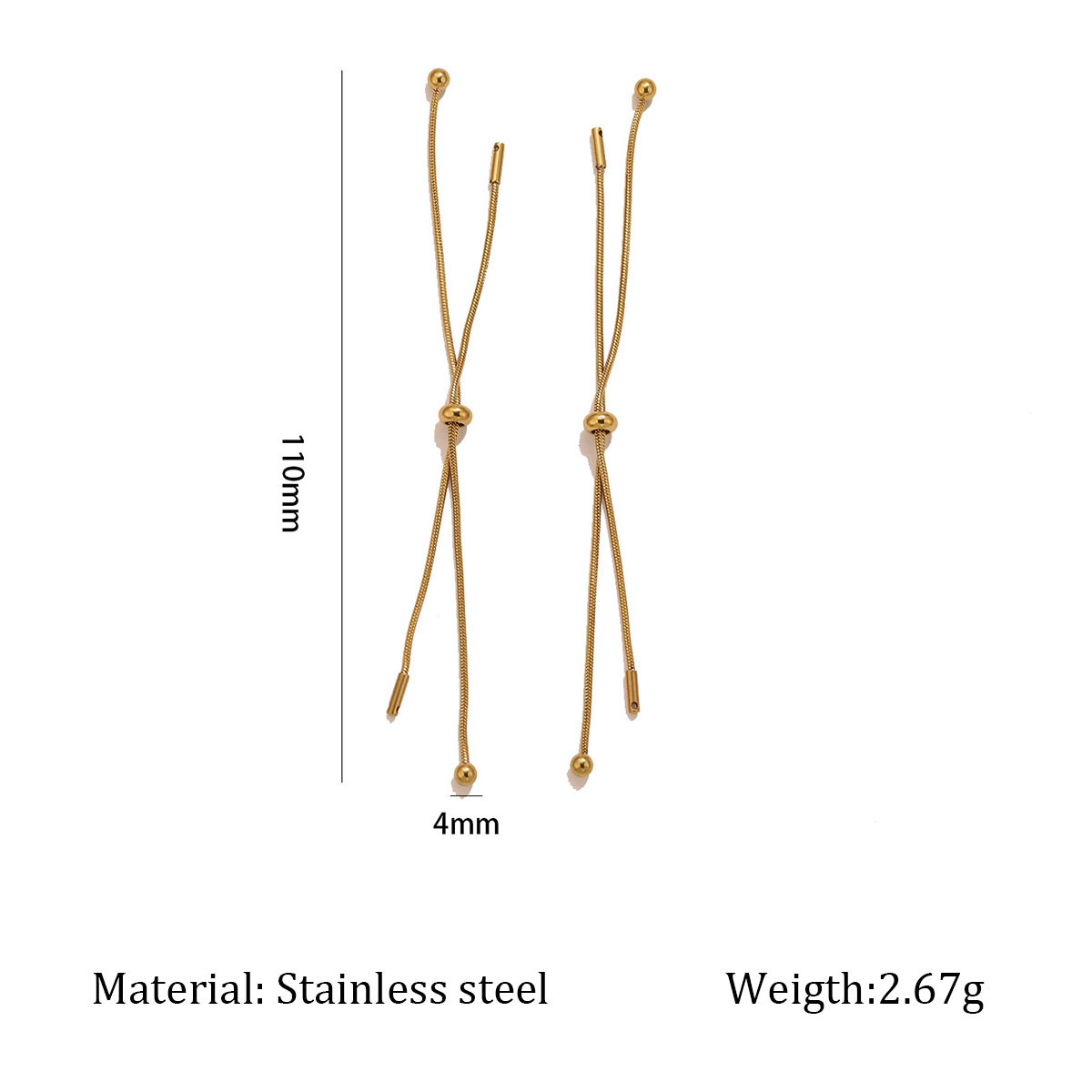gold Round Snake Bead Bracelet