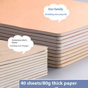 Bloc de notas diario informal con costuras de papel de embalaje marrón grueso al por mayor, cuaderno A3 de tapa dura con rejillas cuadradas y línea Horizontal - Product Image 3