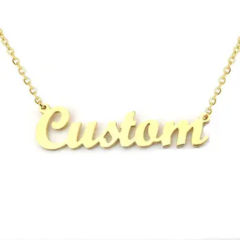 De alta calidad de las mujeres alfabeto de oro de plata COLLAR COLGANTE 18k nombre personalizado collar