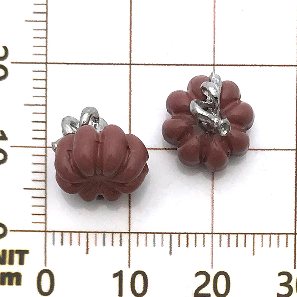 ฟักทอง 3 มิติสีเทา หยดน้ำ - 2.8 กรัม - 11*10 มม. - 15495