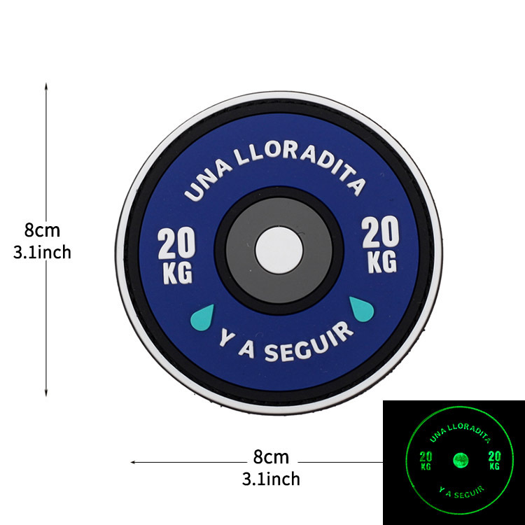 Barbell 20kg-black background-blue and white luminous-f1-4-6
