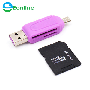 Lettore di Schede universale del telefono Mobile PC Card Lettore di Schede di OTG Micro USB OTG TF / SD di Memoria Flash All'ingrosso - Product Image 1