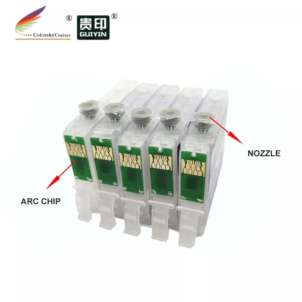 (RCE-73HN-73N) refillable refill ink cartridge for Epson 73HN 73 73N STYLUS T20 TX100 TX200 TX400 C79 C90 1 set = 5 cartridges