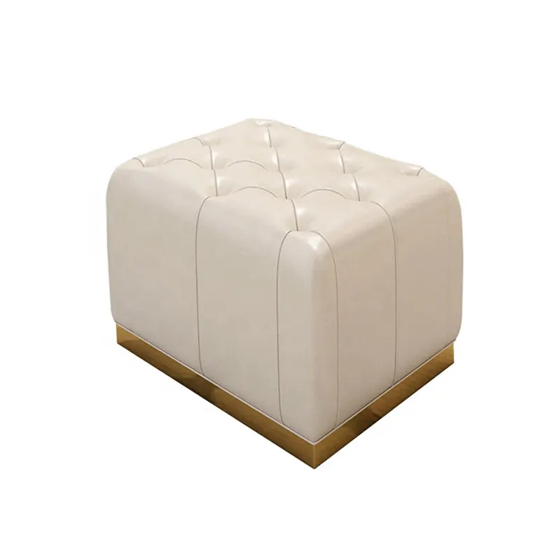 Pédale de canapé en cuir blanc, mobilier de salon moderne et léger, haute qualité
