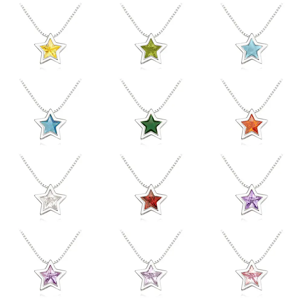 Colori FOXI tra cui scegliere il classico design a stella a cinque punte collane a catena in argento sterling 925 ragazza personalizzata