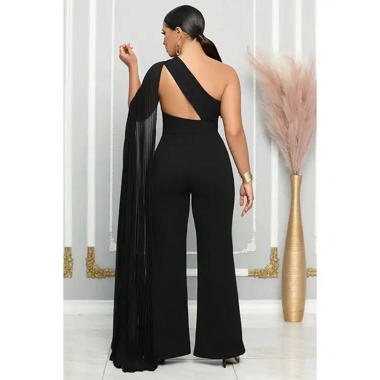 Verão nova chegada moda sexy oco out casual slim fit macacão manga manga elegante festa bodysuit plus size roupas femininas