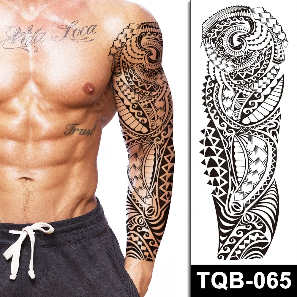 Mangas de tatuaje temporales impermeables Unisex, tatuaje/tatuaje falso de brazo completo