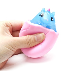 פלסטיק Unicorn צעצוע ביצת כוס פסחא לקשקש צעצועי Tpr לסחוט צעצוע הפגת מתחים Unicorn ביצת לחץ רטוב כדור מתח