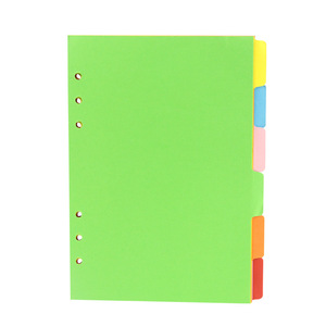 ECO Colored A5 Paper Page Dividers Filofax lose-blatt notebook Inserts Organizer Spacer 6 löcher Separator Page Planner Index - Product Image 3