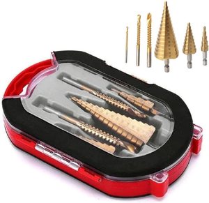 3/5/6 adet adım matkap uçları takım delik testere kesme Metal konik Pagoda freze kesicisi 4-12mm 4-20mm 4-32mm HSS üçgen Shank