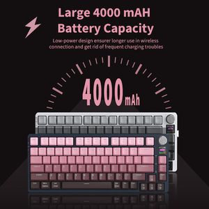 Junta inalámbrica 75% Teclado para juegos RGB 3 modos 81 teclas Teclado mecánico compacto Enchufe de intercambio en caliente Almohadillas absorbentes de sonido - Product Image 4
