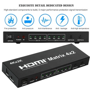 オーディオビデオ機器4 in 2 OutHDMIスイッチスプリッターHDMIマトリックス4K60HzHDMIマトリックス4x2、光学および3.5mmオーディオ付き - Product Image 5
