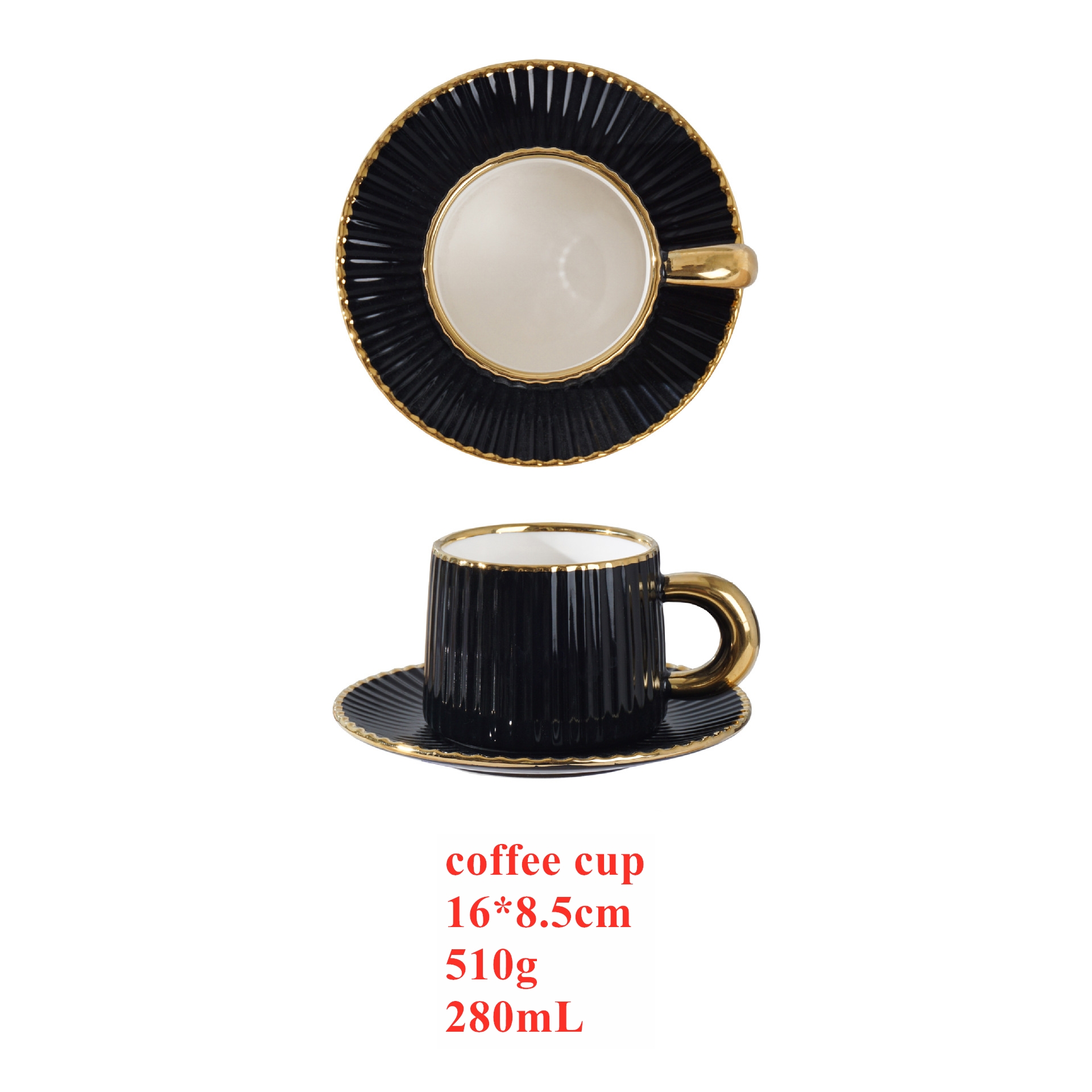 black cup+saucer
