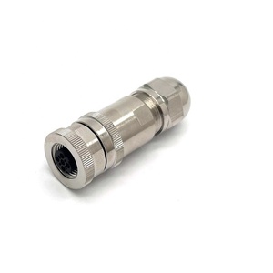 Dairesel M12 3 4 5 6 8 12 17 kutup erkek kadın A B D X S T kodlu sinyalleri için Metal konnektör düz su geçirmez IP67 - Product Image 4