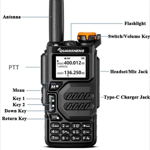 UV K5 Quansheng Walkie Talkie kamuflaj Am Fm iki yönlü radyo komütatör VHF istasyonu alıcı Ham kablosuz Set uzun menzilli UV K6