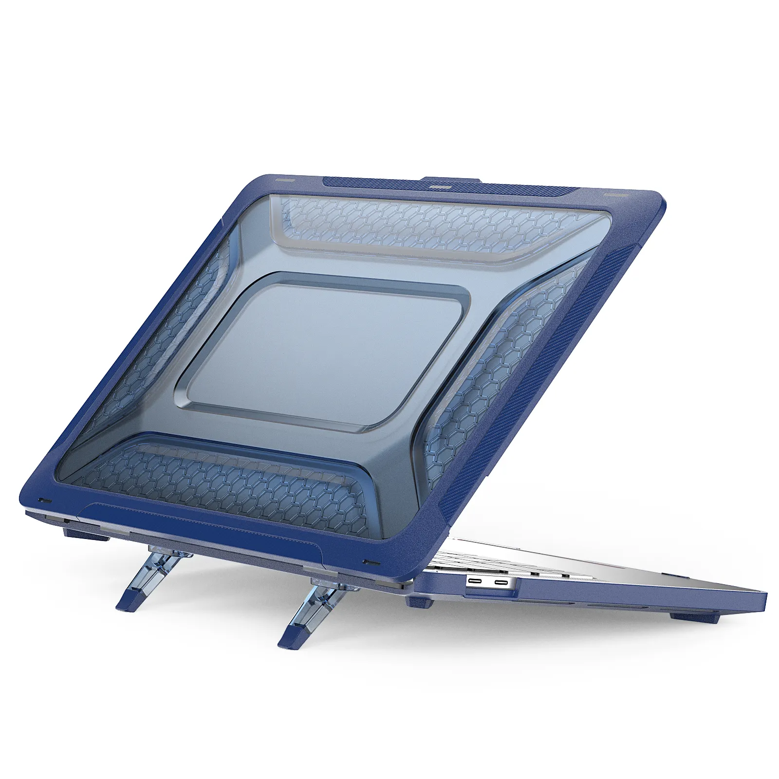 Dahili katlanabilir kickstand sert kılıf için macbook pro 13 14 16 petek havalandırma tasarımı için macbook air 13.6 2022
