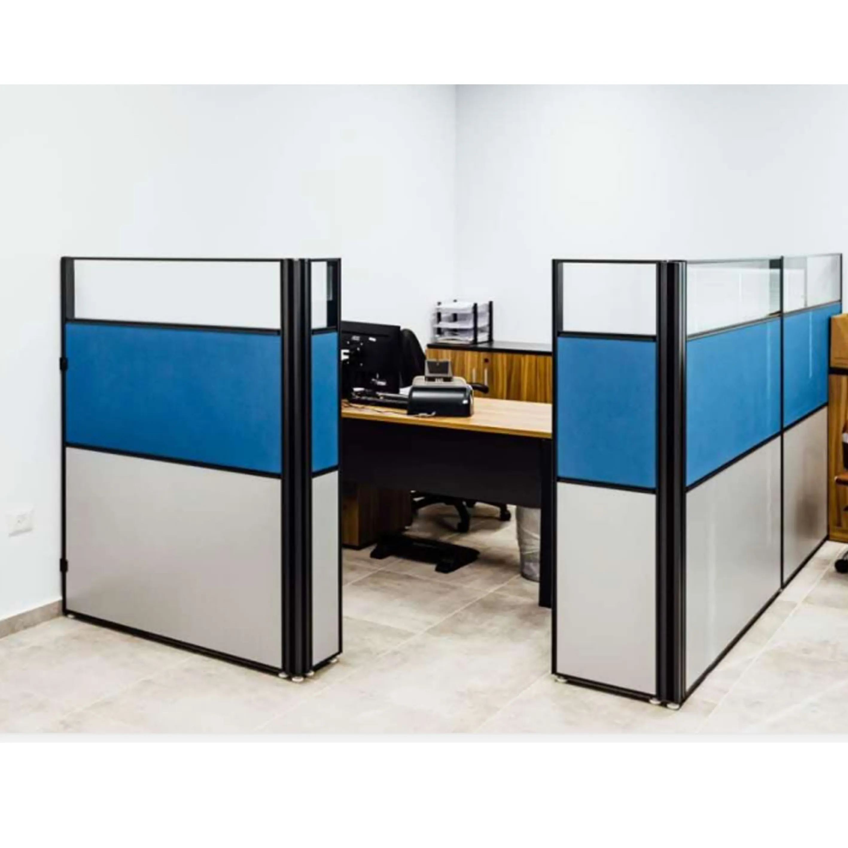 Cloison de bureau moderne demi-hauteur, bureau modulaire, poste de travail pour 2 4 6 personnes, poste de travail de bureau mobile de direction