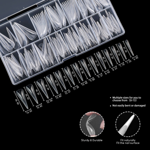 Profesyonel düz sivri tırnak ipuçları akrilik tırnak ipuçları parmak poli UV jel tırnak ExtensionNail çift formu - Product Image 4