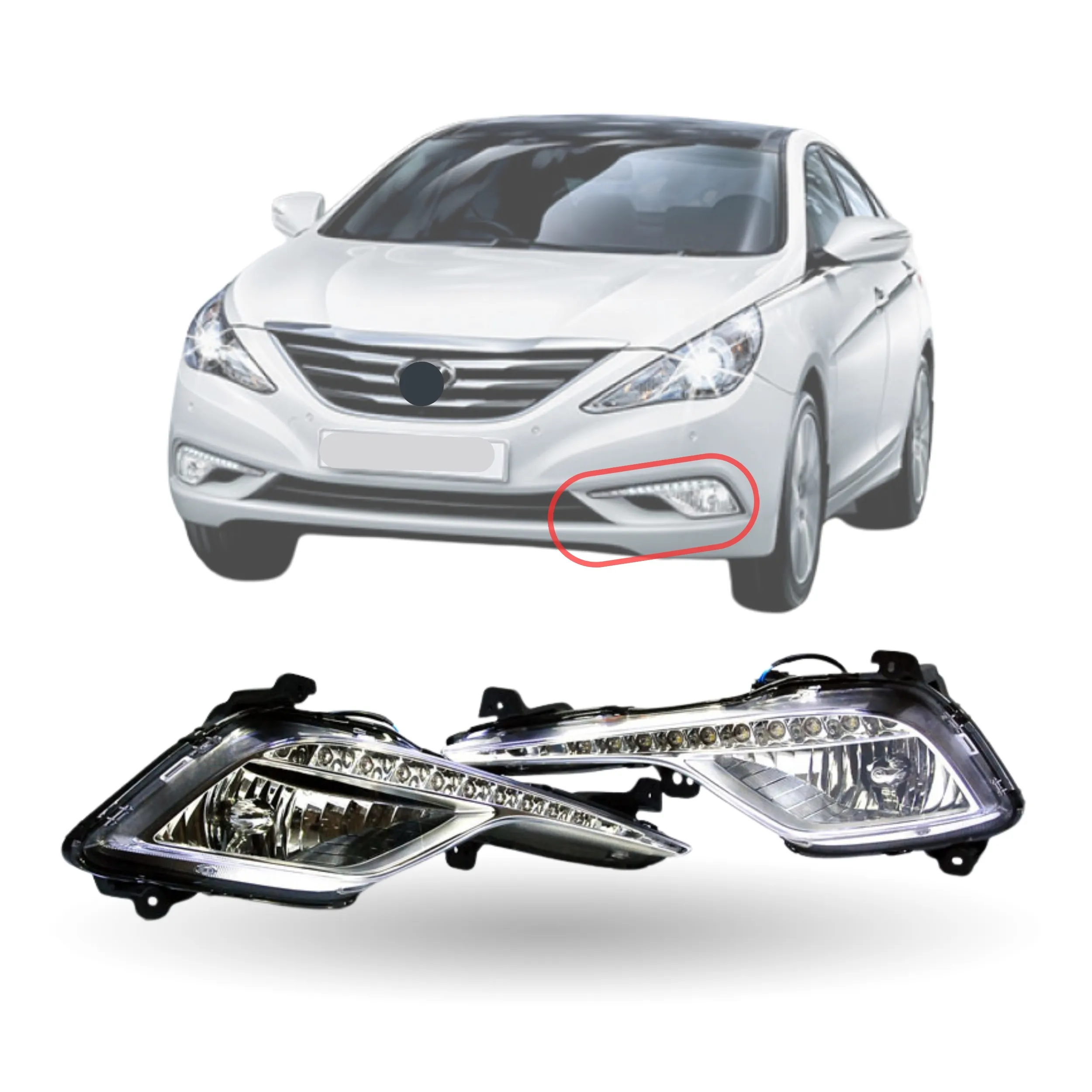 Manufaktur Großhandel Led Tagfahrlicht Nebellichter Drl Fahrlampe Taglicht für Hyundai Sonata 8. 2011