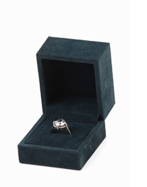Caja de anillo azul oscuro