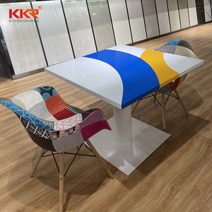KKR运动设计蓝色彩色餐桌现代餐厅桌椅树脂表面实心桌面 - Product Image 4