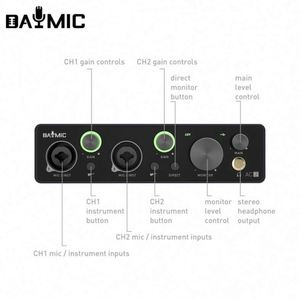 DAYMIC Professional X2 Audio Interface <strong>Digital</strong> Portable 48V Microphone Recordingm Music 2 Channel Sound <strong>Card</strong> - Product Image 4