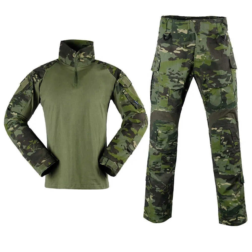 Hommes G3 Multicam Camouflage Vêtements Tactique Grenouille Uniformes avec Genouillères