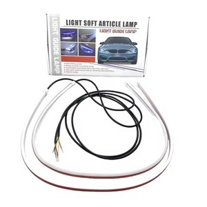 Araba ışık çubuğu 30 45 60cm esnek Led şerit akış dönüş sinyali ile gündüz lamba telefon App kontrolü - Product Image 4