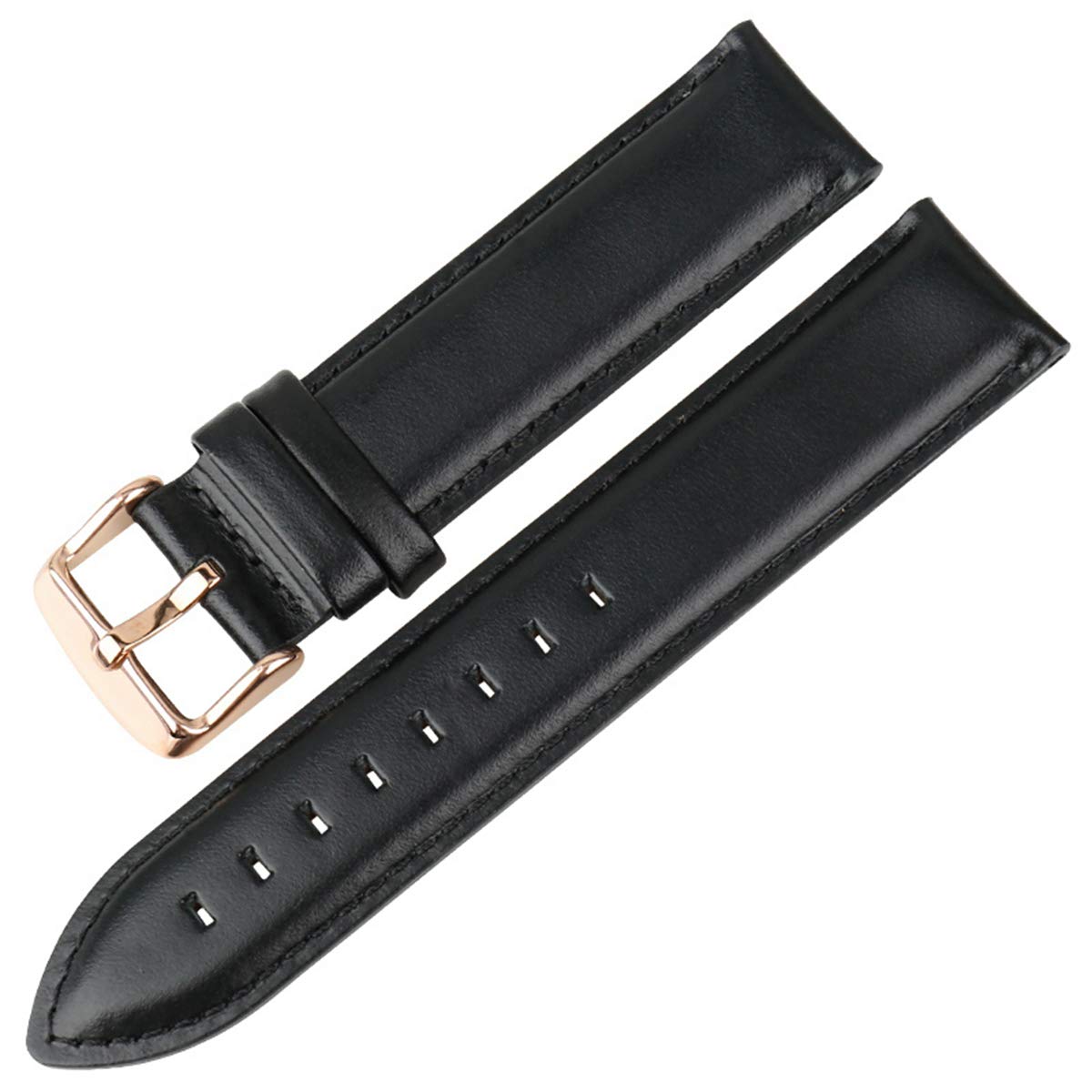 Cinturino nero semplice + fibbia oro rosa