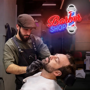 Custom led insegna al neon store logo aziendale barbiere negozio pubblicità led insegna idea logo aziendale per la decorazione della parete