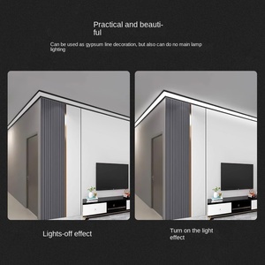 Luminous <strong>Led</strong> Aluminium Profile for Top Ceiling Channels Extrusions Corner Profile Light <strong>LED</strong> Strip Cove Lighting - Product Image 5