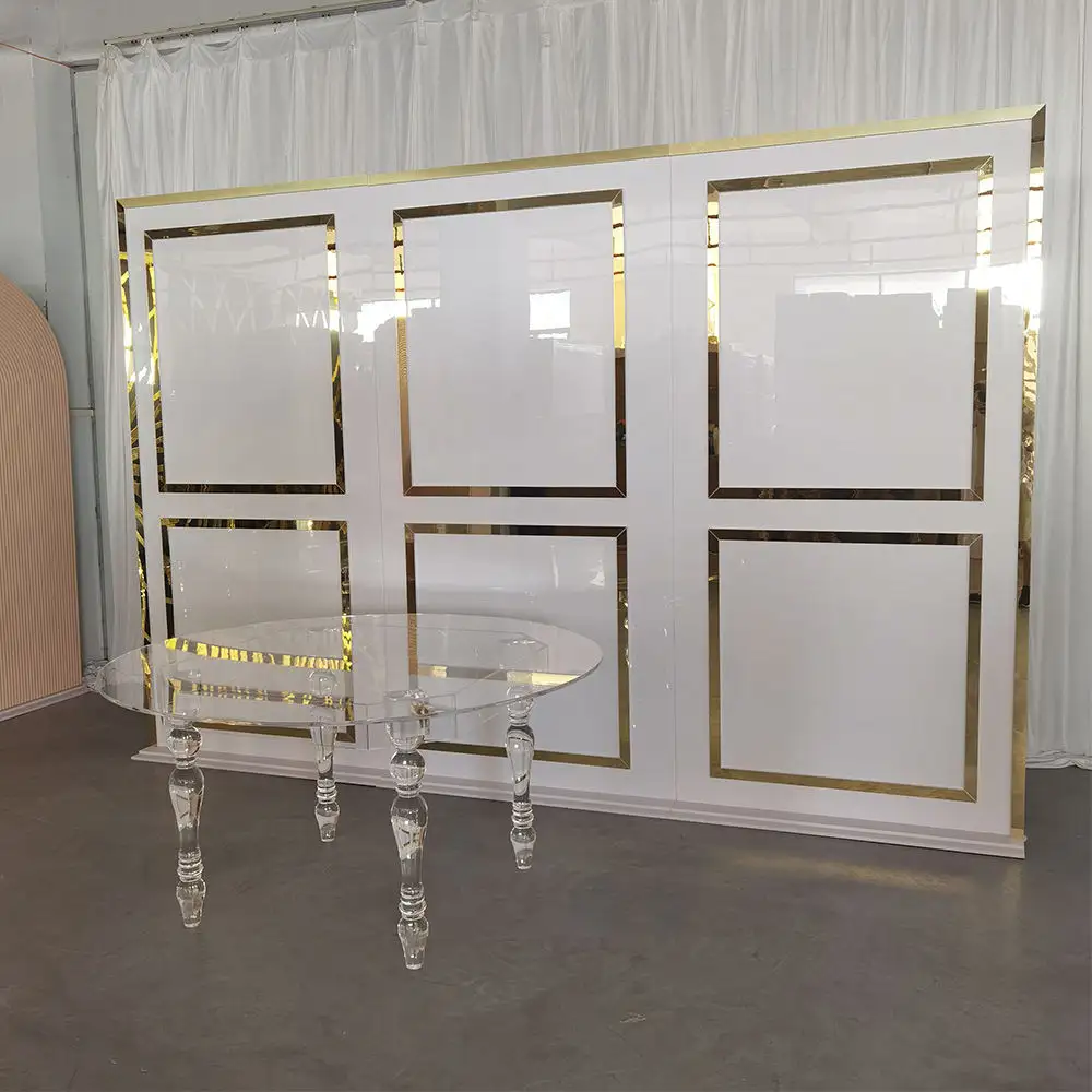 Wholesale Simple Rectangle White PVC Board Wedding Backdrop Wall for Wedding Party Events Decorations